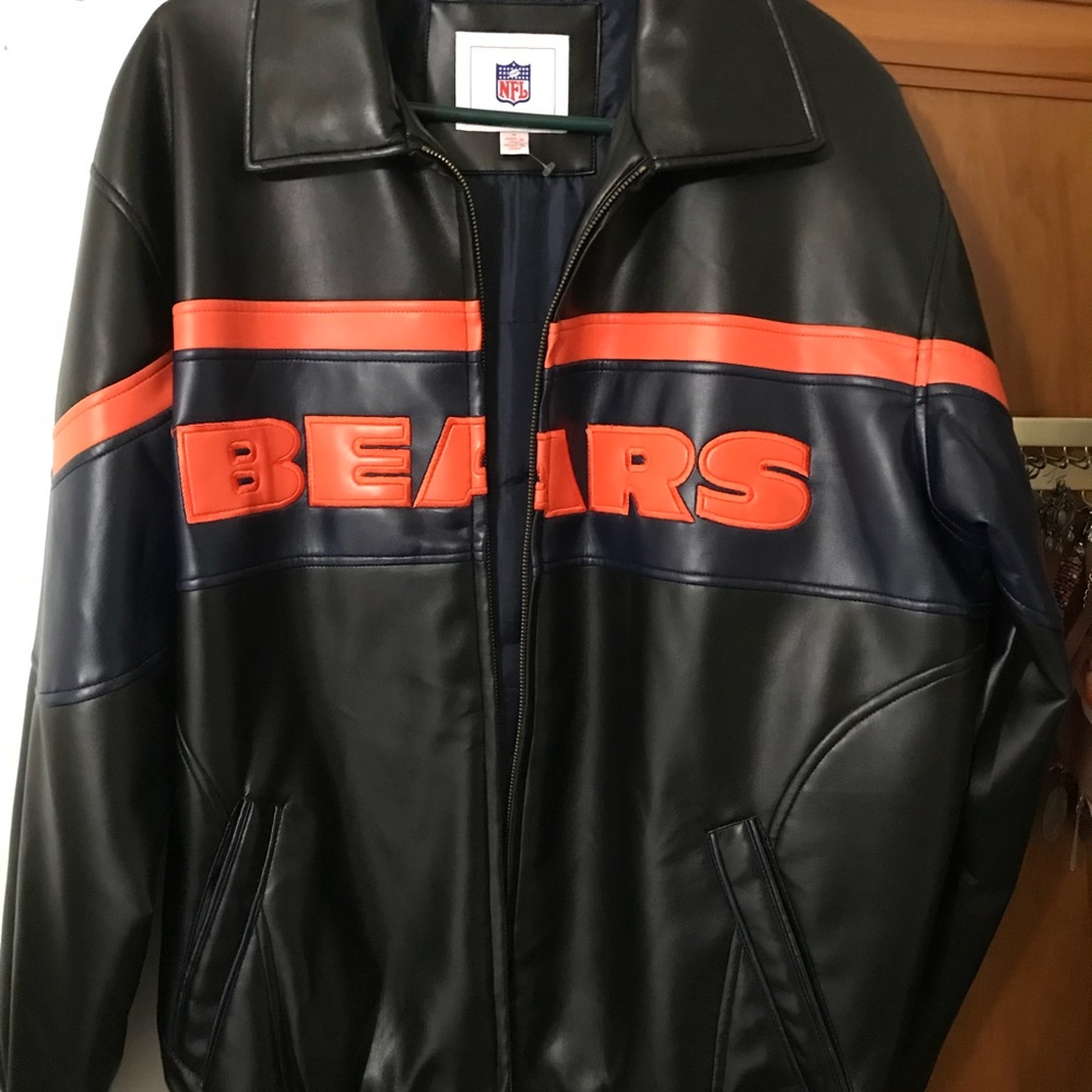 Chicago Bears Faux Leather PVC Jacket G-III medium